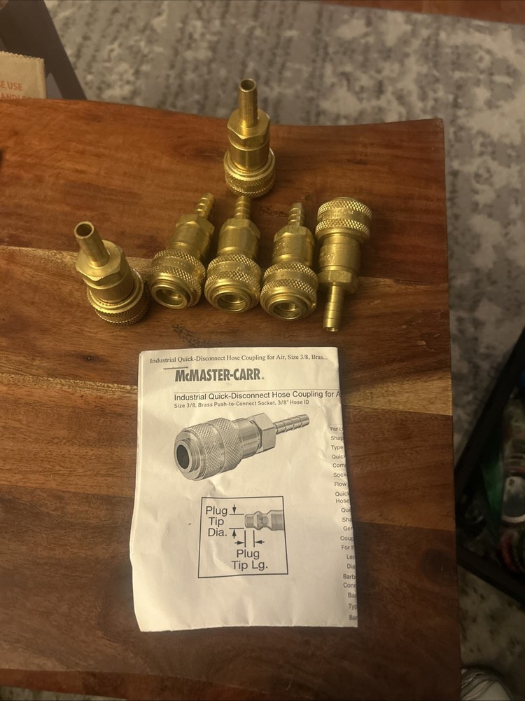 mcmaster carr 7 Quick Disconnect Hose Coupling Ms 3/8 Brass