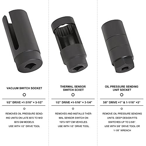 Oxygen Sensor Remover Set, Oxygen Sensor & Oil Pressure Sending Unit 7PCS