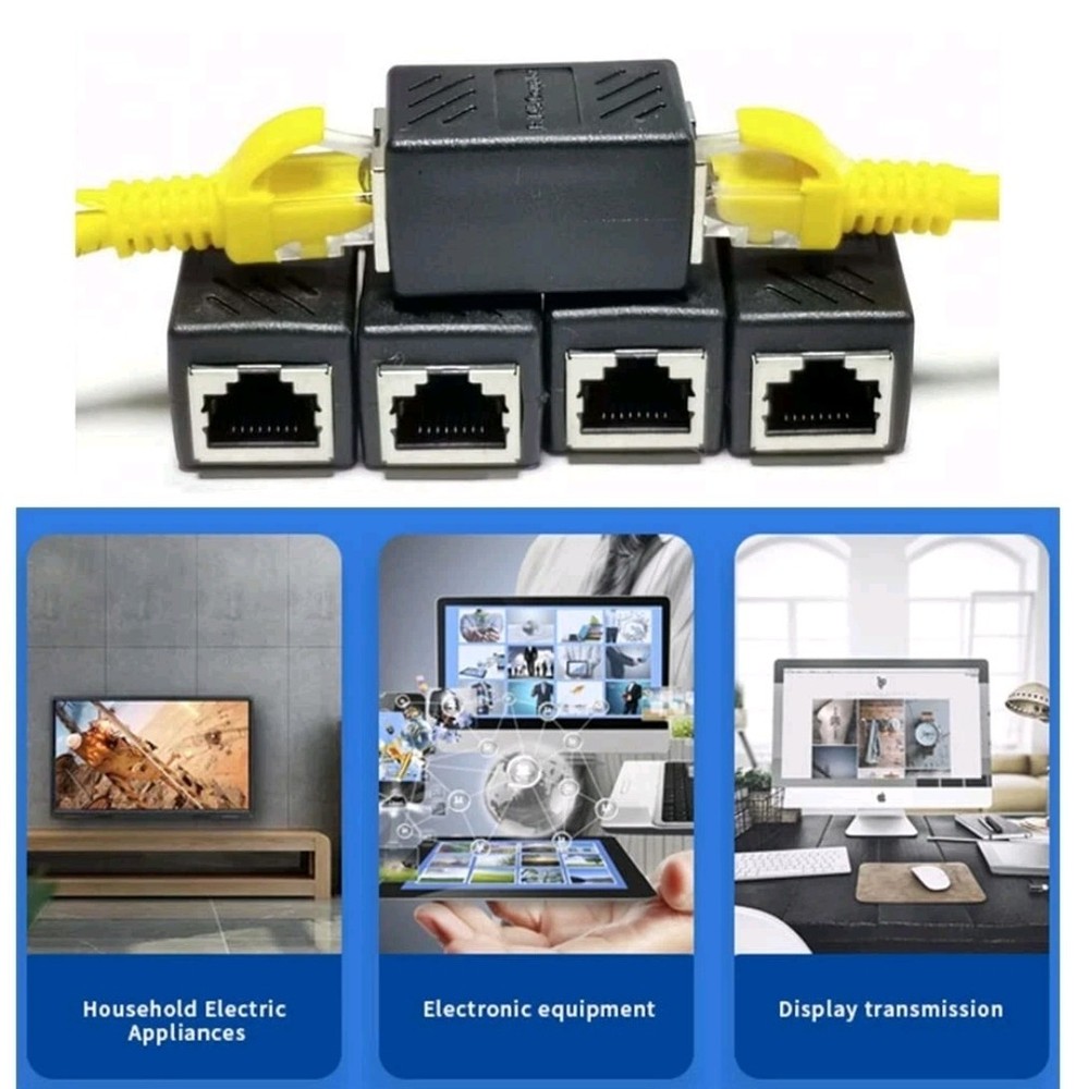 RJ45 Inline Coupler Cat6/Cat5e Ethernet Cable Extender Connector BLACK OR WHITE