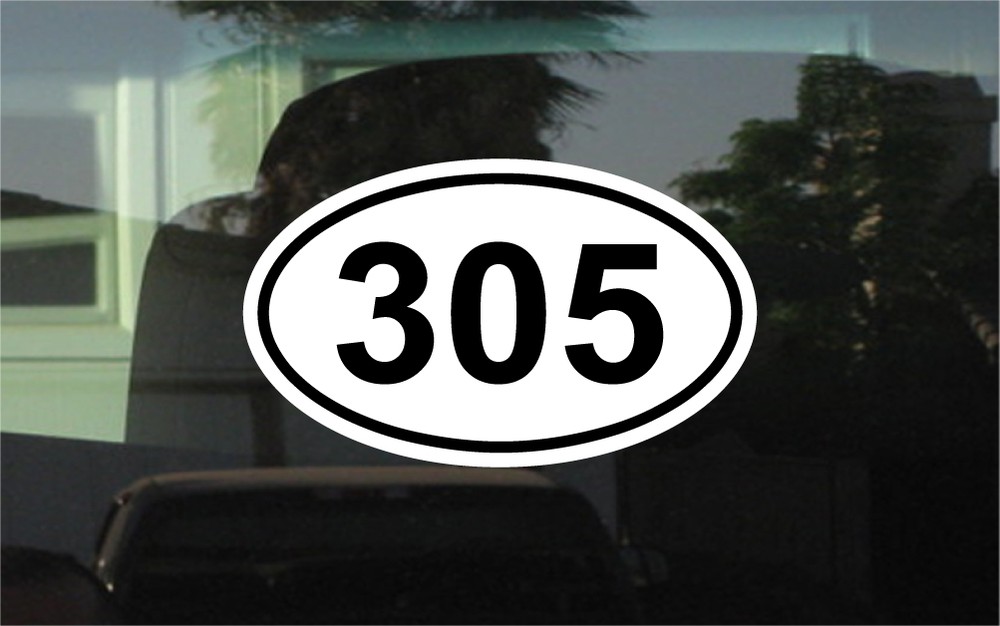 305 AREA CODE OVAL STICKER
