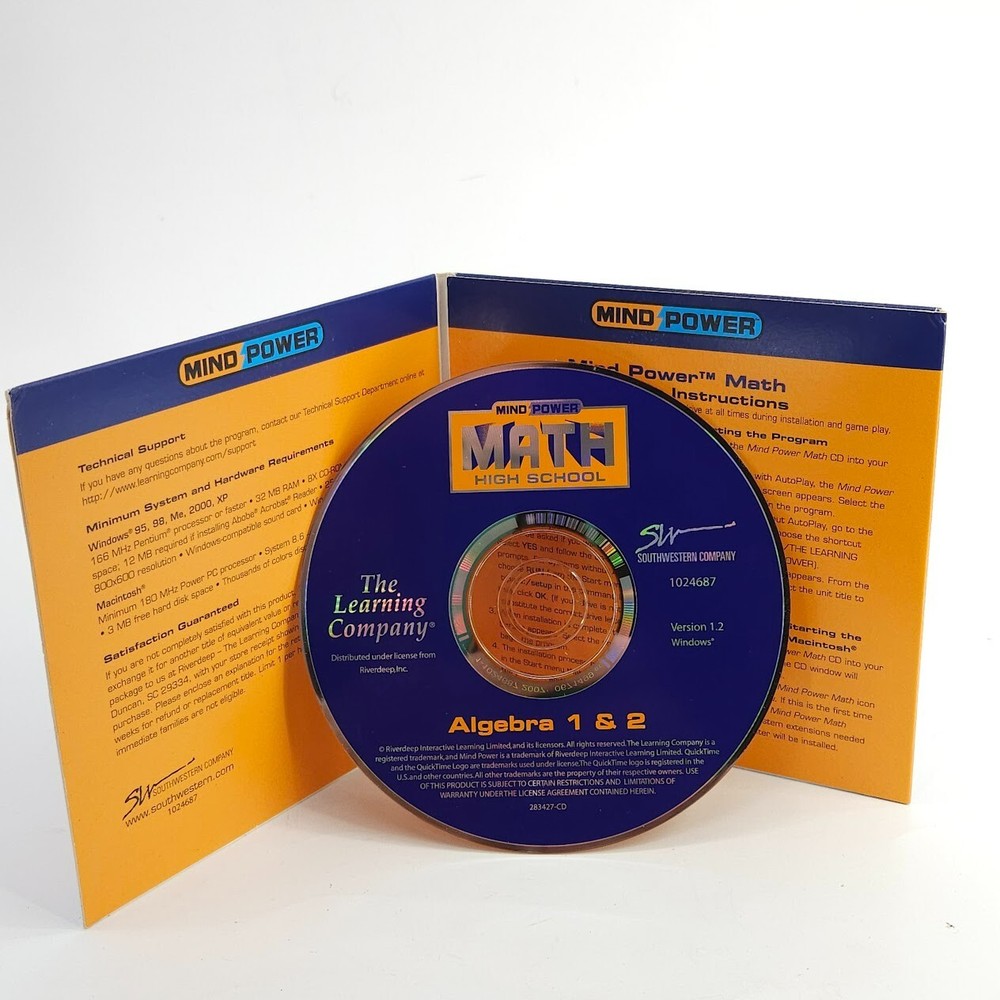 Algebra 1 & 2 Math Windows Mind Power High School Program Disc Visualize