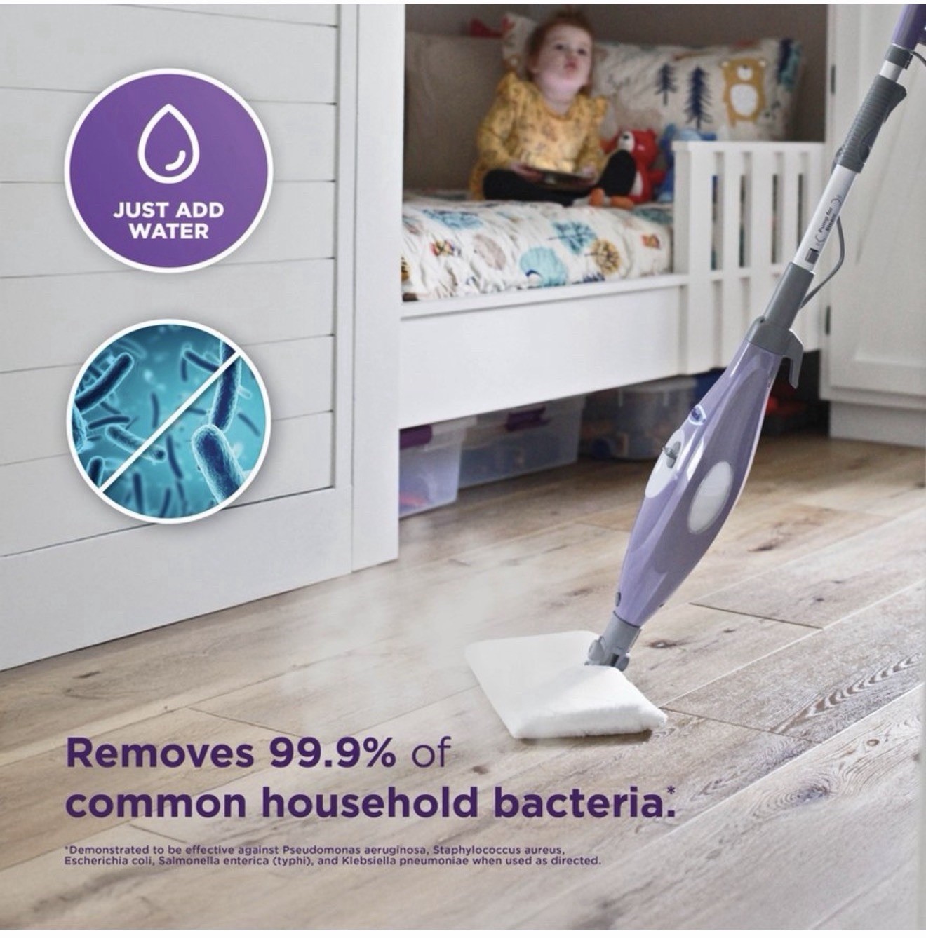 Shark Steam Mop Purple Lightweight Floor Cleaner w/ 3 Pads Fast Heat