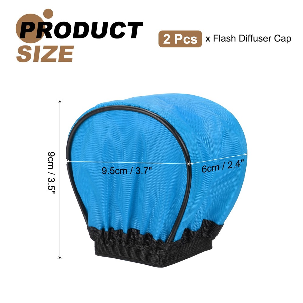 2pcs 3.7" x 3.5" Soft Mini Flash Bounce Diffuser Cap, for Flashlight, Blue