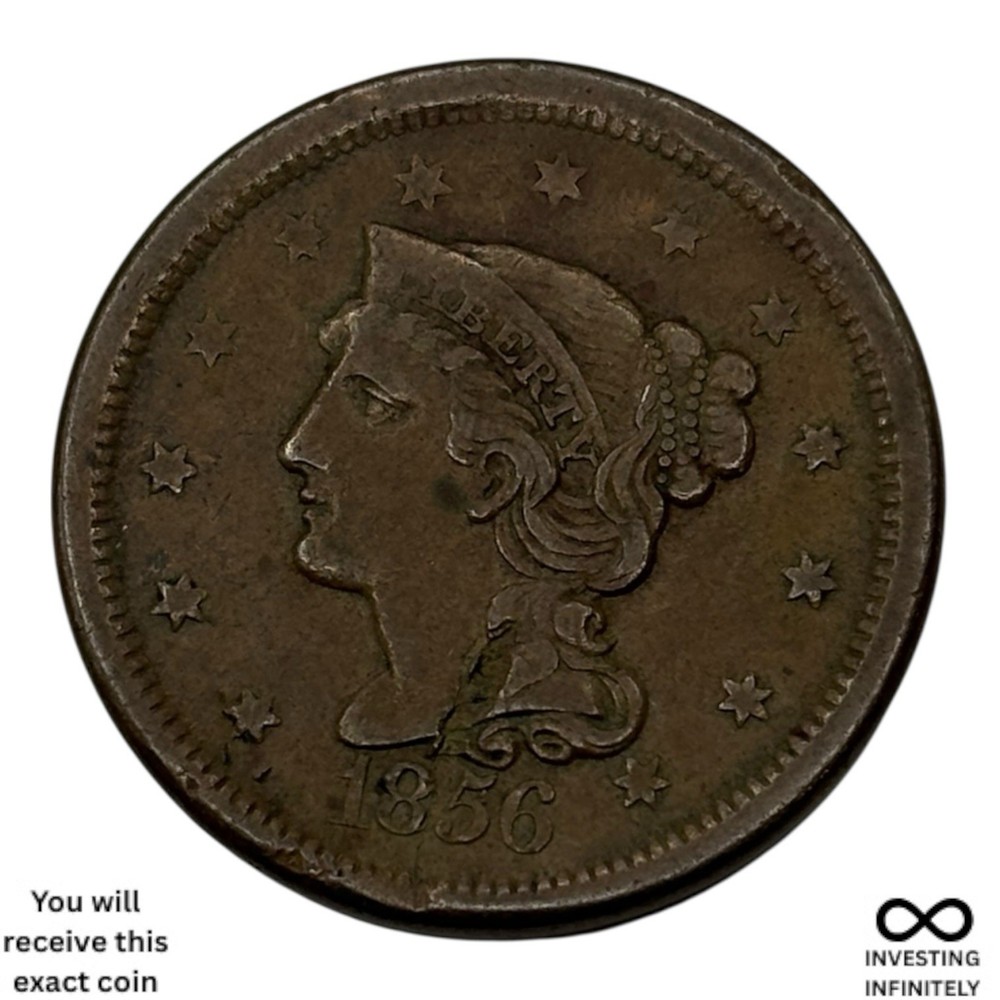 1856 Slanted 5 Large Cent X-1744