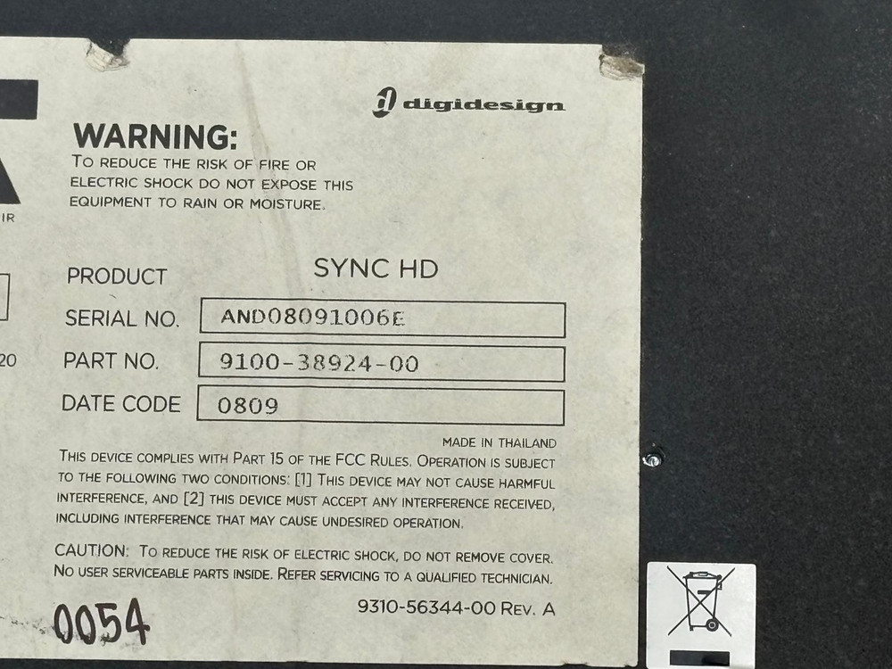 Avid / Digidesign Sync HD 9100-38924-00 Master Clock Synchronizer for Pro Tools