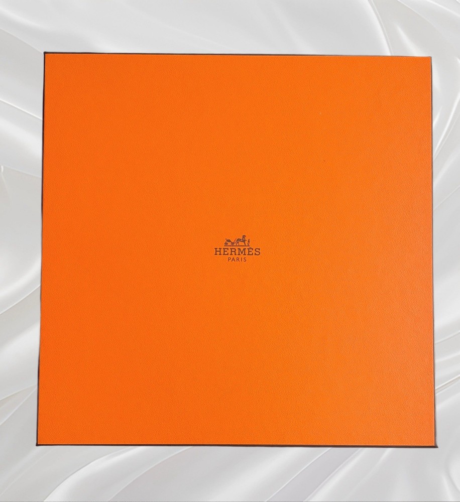 Authentic HERMÈS Square Box, Size 10”x 10”X 4”
