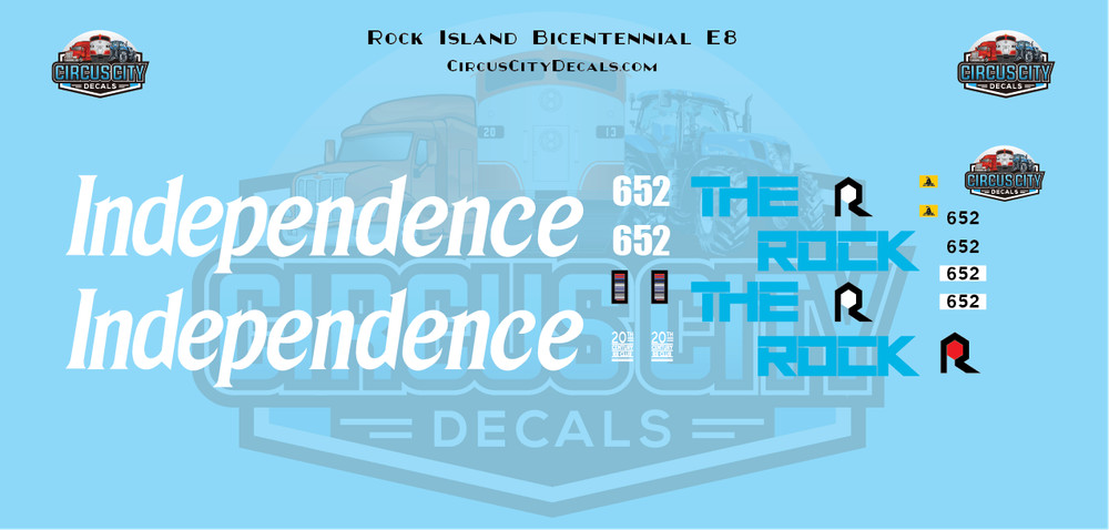 Rock Island Bicentennial E8 652 HO Scale Decal Set