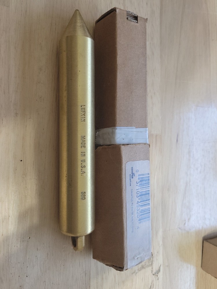 Cooper Tools Lufkin 590 1LB 6oz. Plumb Bob - Solid Brass 6-3/4" Great Condition!