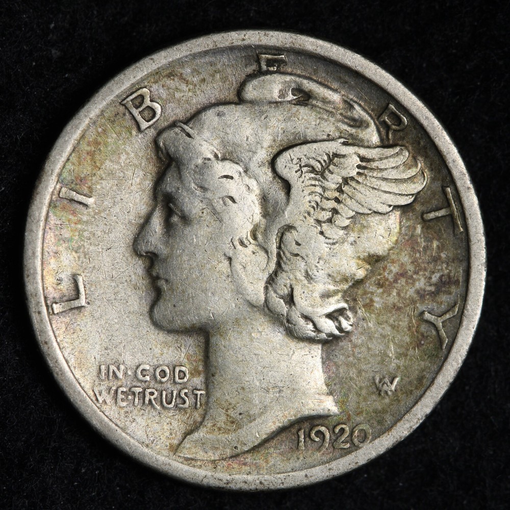 1920-D Mercury Silver Dime CHOICE XF E359 XVB