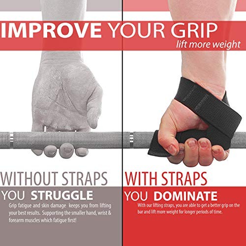 Lasso Lifting Wrist Straps for Cross Training - Rated at 770 lb - Black Basic