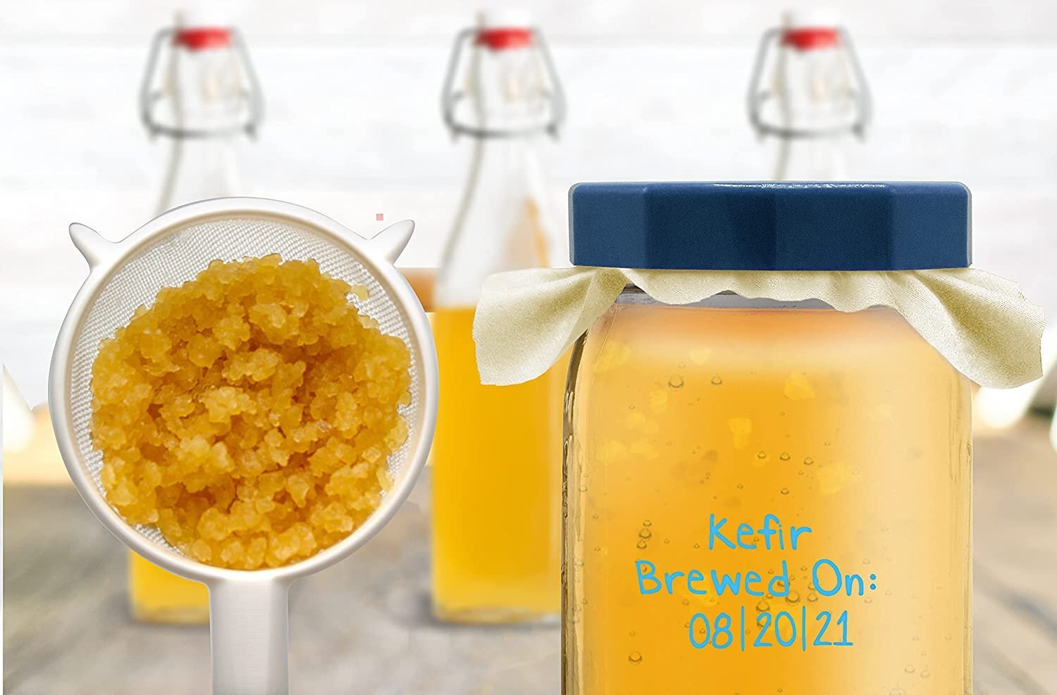 Fermentaholics Fine Mesh Strainer For Liquids Food Strainer Water Kefir 2pk