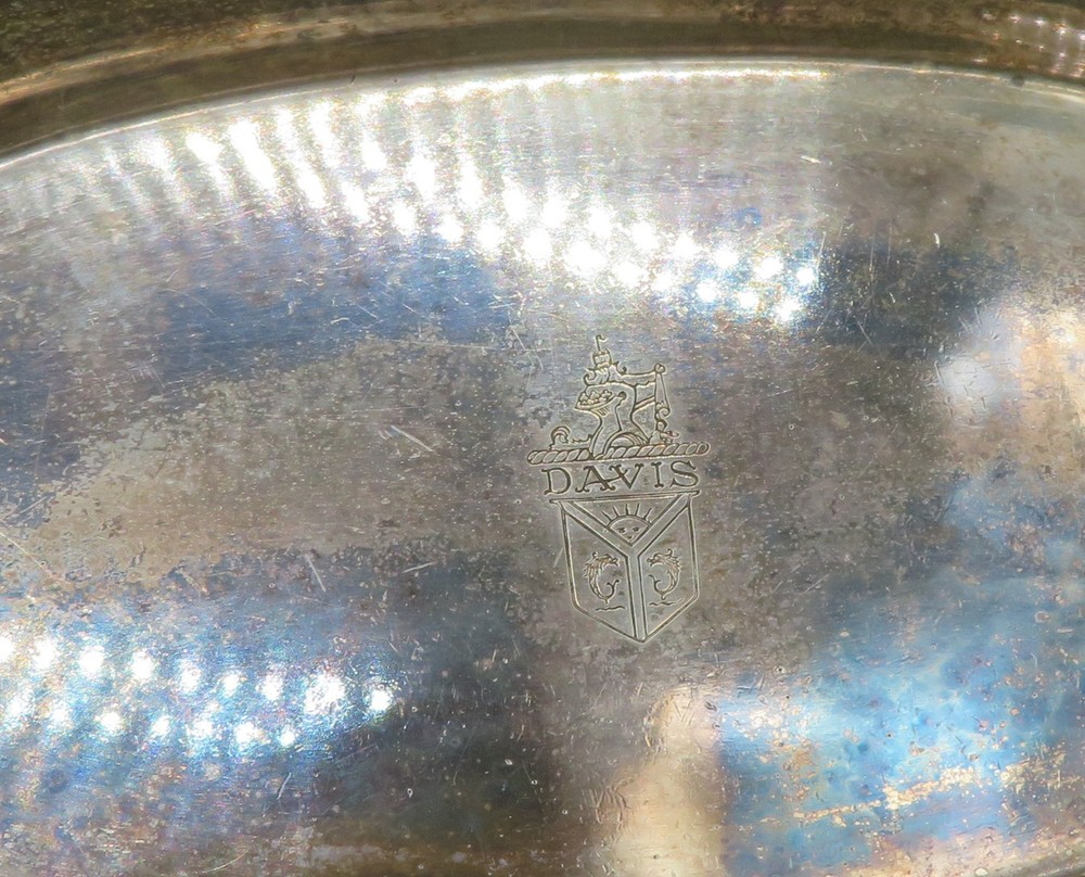 VTG Silver Plate Tray marked HOTEL DAVIS by Albert Pick & Co Bridgeport INC