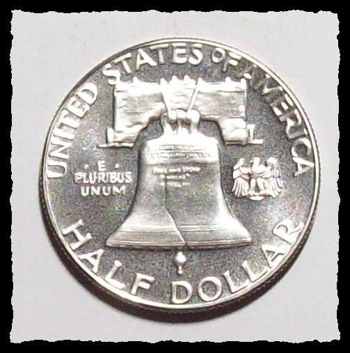 1956 Type 2 FRANKLIN HALF DOLLAR Deep Mirrored Fields GEM PROOF #7D68 .9 SILVER