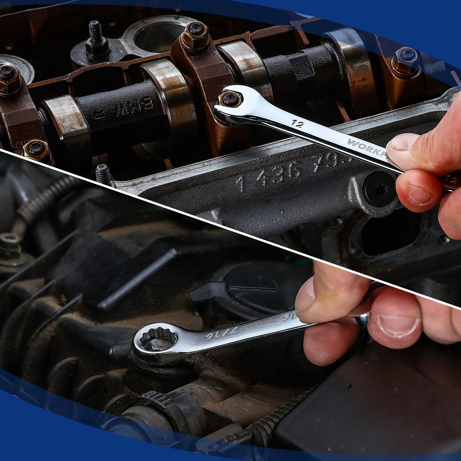 WORKPRO 32PC SAE&Metric Combination Wrench Set 12 PT Regular Wrenches set w/Tray