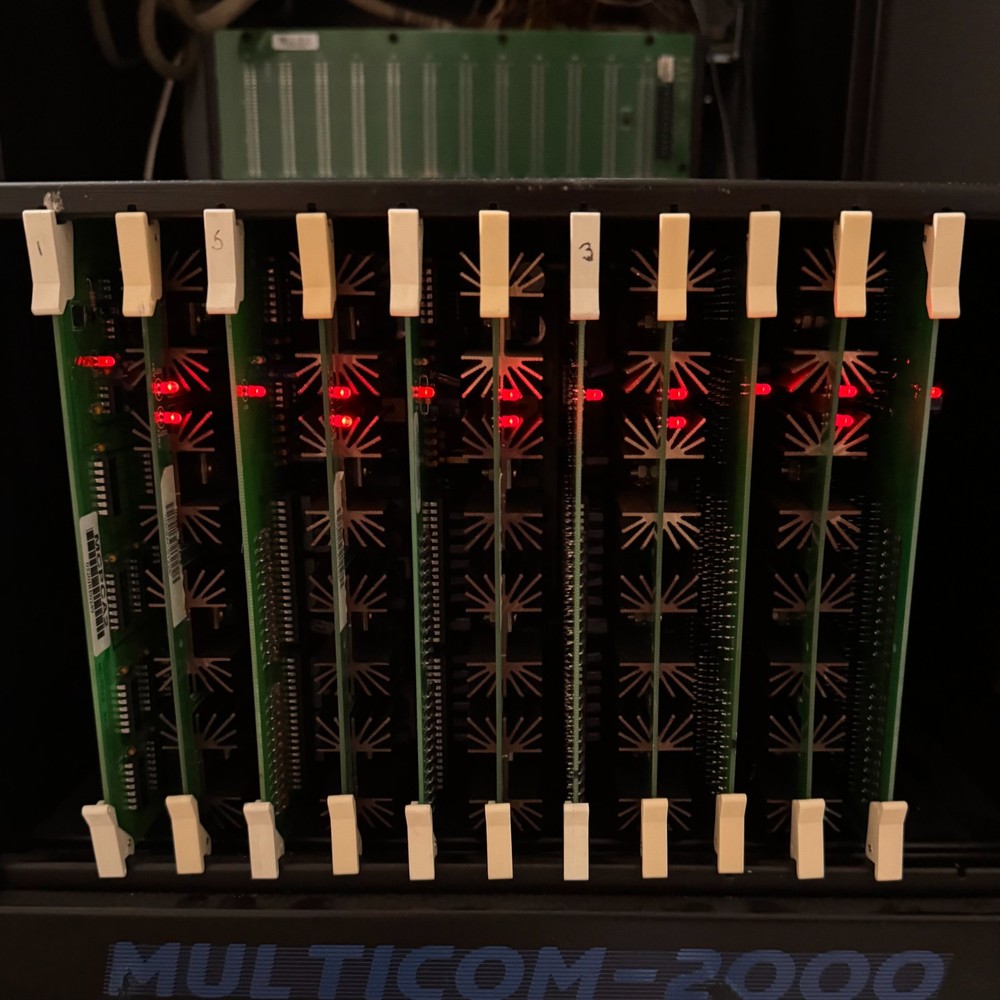Bogen Multicom 2000 Controller Chassis + 11 Cards (MCPCA2, MCACB, MCSC, MCRMF)