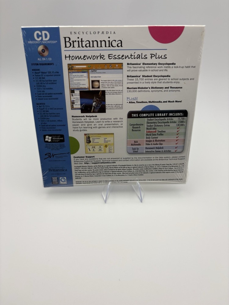 Britannica Homework Essentials Plus Grades 1-9 - SEALED - SEE DESCRIPTION