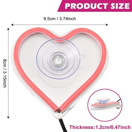 Car LED Ambient Light, Triangle or Back Window Light, Pink Heart Pattern