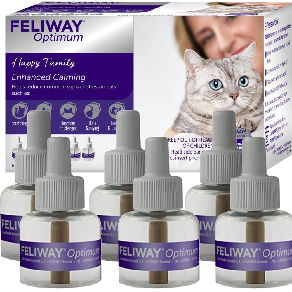 Optimum 6 x 30 Day Cat Calming Refills for Pheromone Diffuser, 6 x 48ml Value...