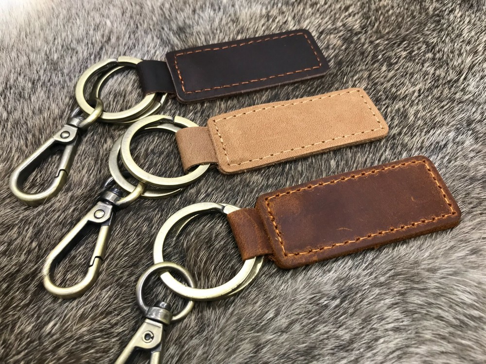Personalized Keychain, Customized Leather Keychain