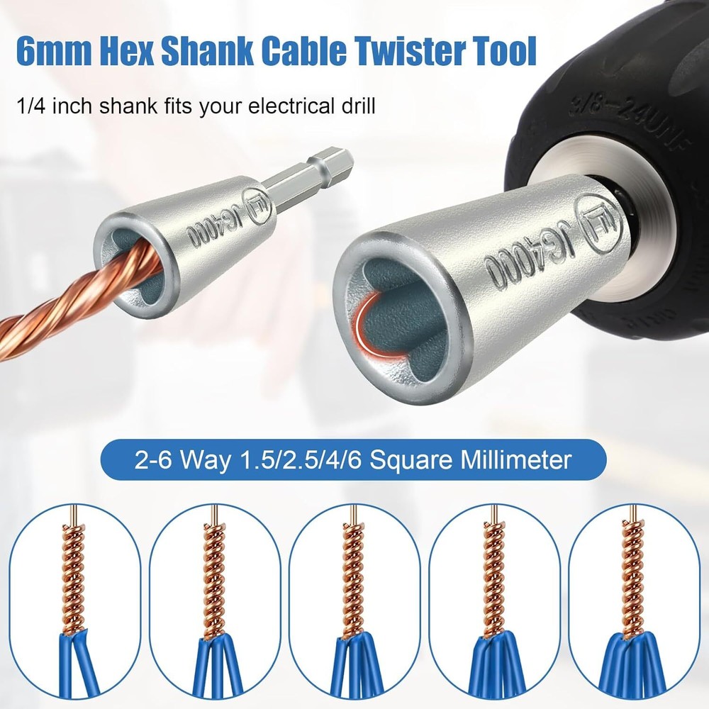 3x Wire Stripping Twisting Tool Electrical Drill Wire Stripper Cable Nut Twister