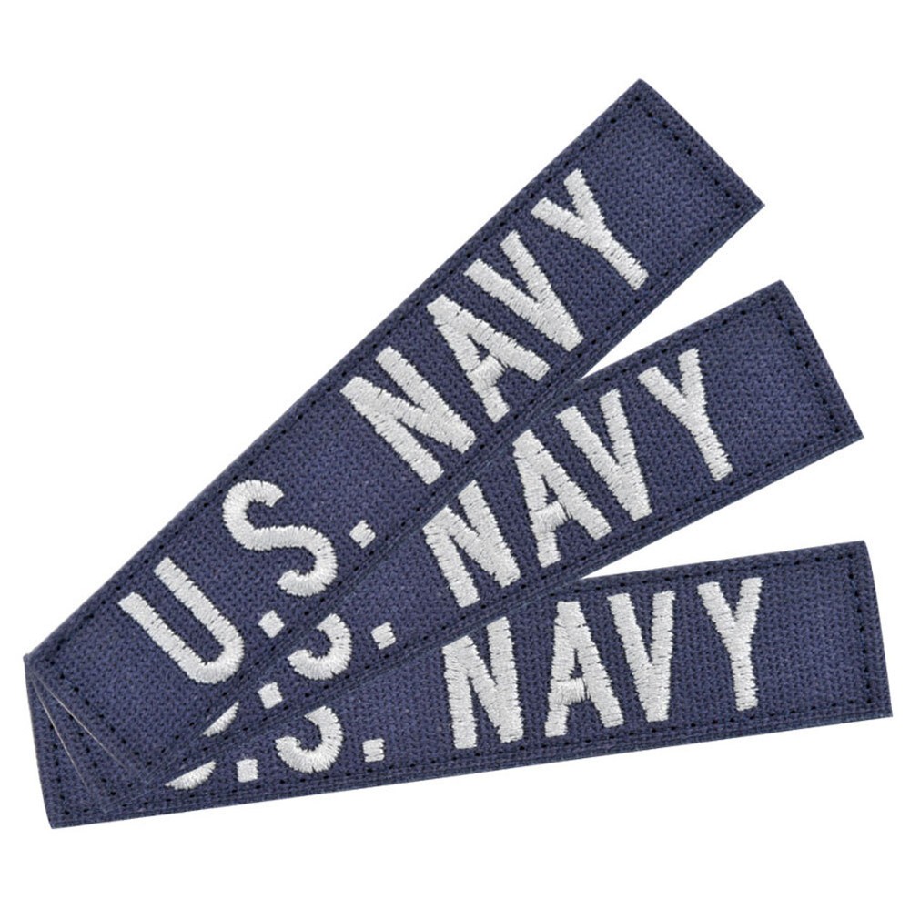 U.S. Navy Blue & Silver Hook and Loop Name Tapes 3 Pack