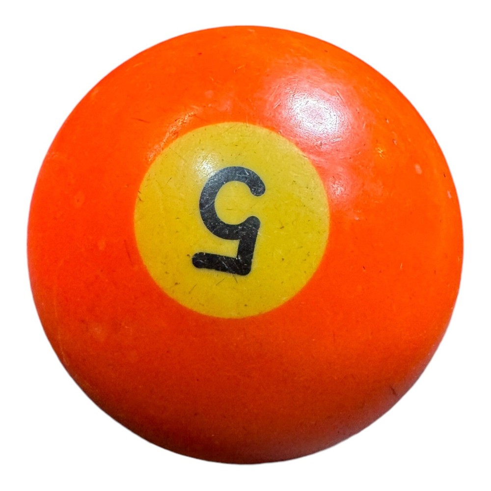 VTG BAKELITE Billiard Pool Ball - Solid Orange #5 - 2 1/4" Diameter