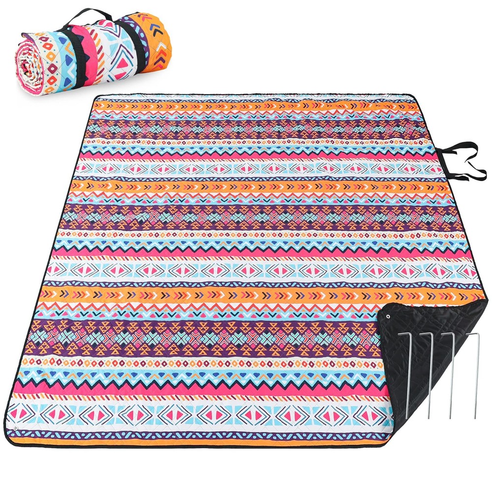 PY SUPER MODE Extra Large 83x79" Waterproof Foldable Outdoor Beach Picnic Blanke