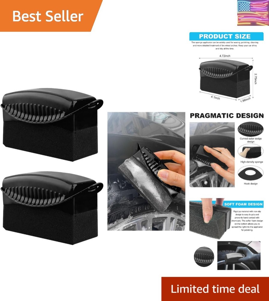 Compact & Effective 2 PCS Tire Polishing Applicators with .Storage Box