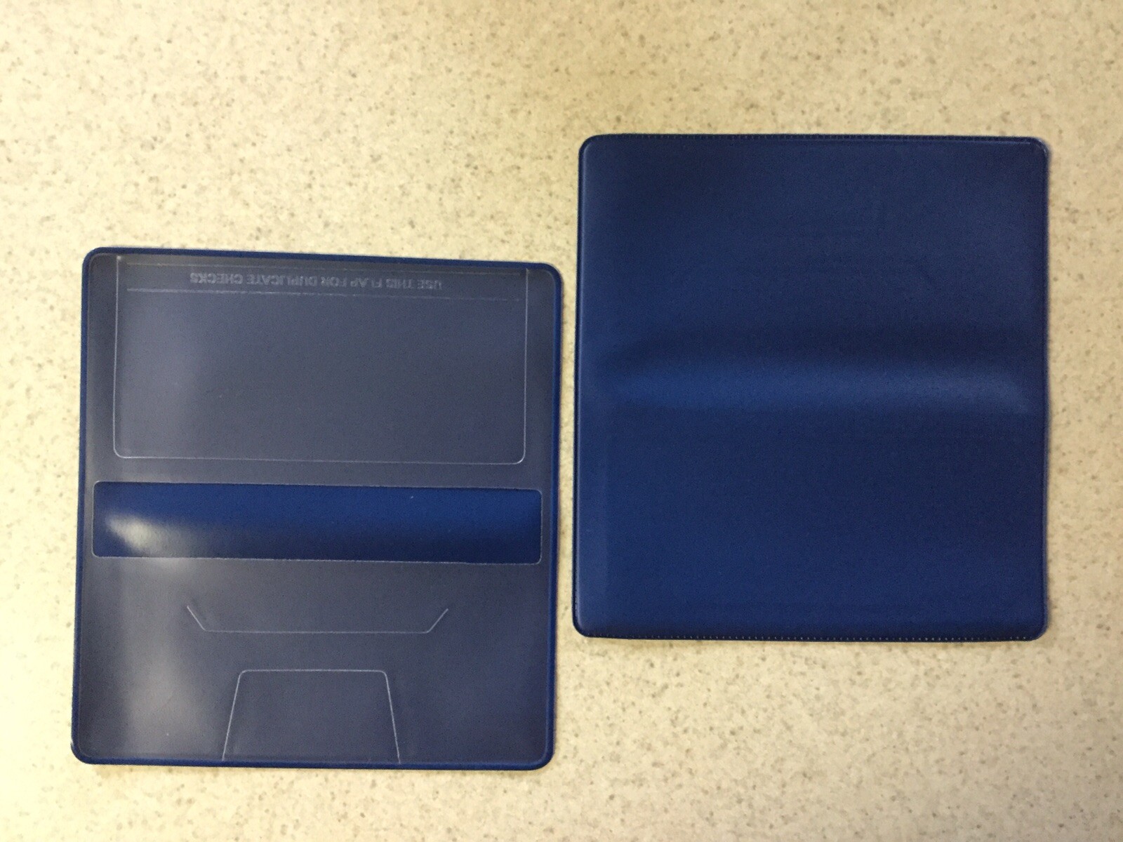 1 NEW ROYAL BLUE VINYL CHECKBOOK COVER WITH DUPLICATE FLAP