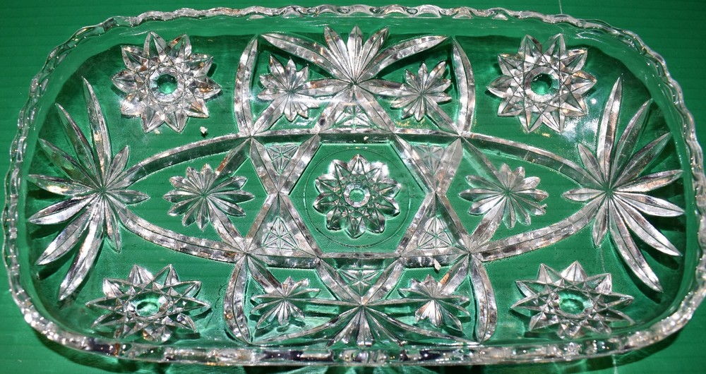 Vintage Anchor Hocking Prescut Clear Glass Rectangular Tray