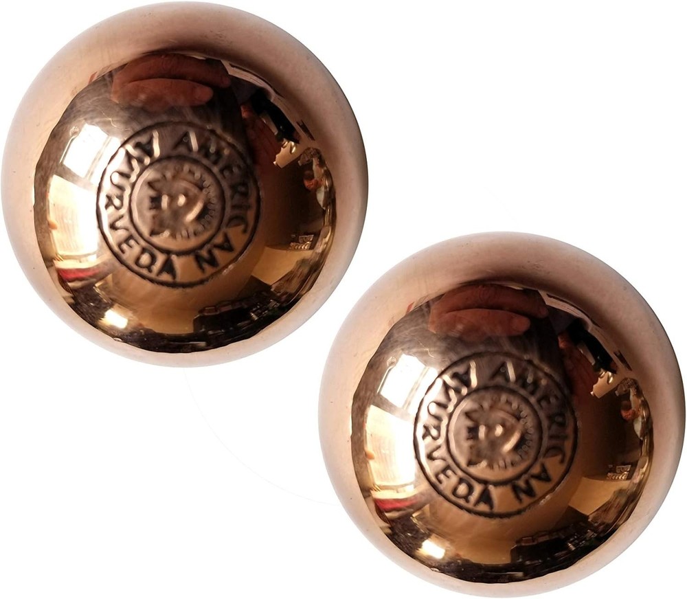 Solid Copper Balls 1.5" - 2 Pack - Pure Metal, Mental Agility, Therapy