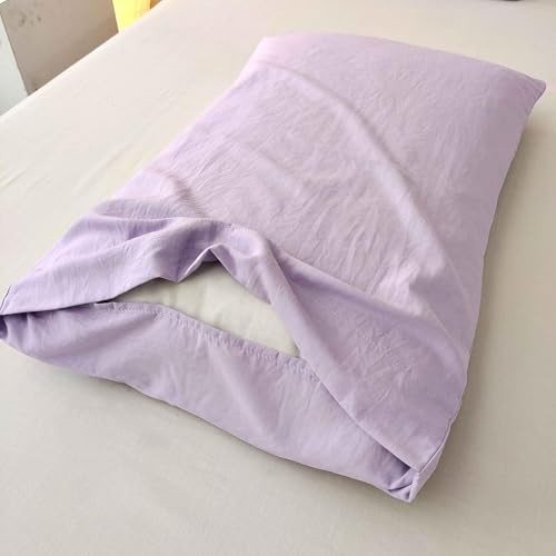 3PCS Purple Comforter Set with 2 Pillowcases, Brushed Queen Solid Purple