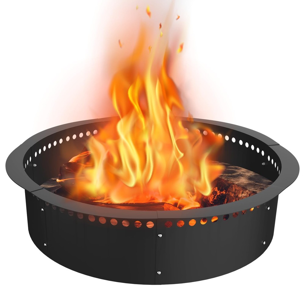 Smokeless Fire Pit Ring, 35 inch Outer/31 inch Inner Heavy Duty Large Solid S...