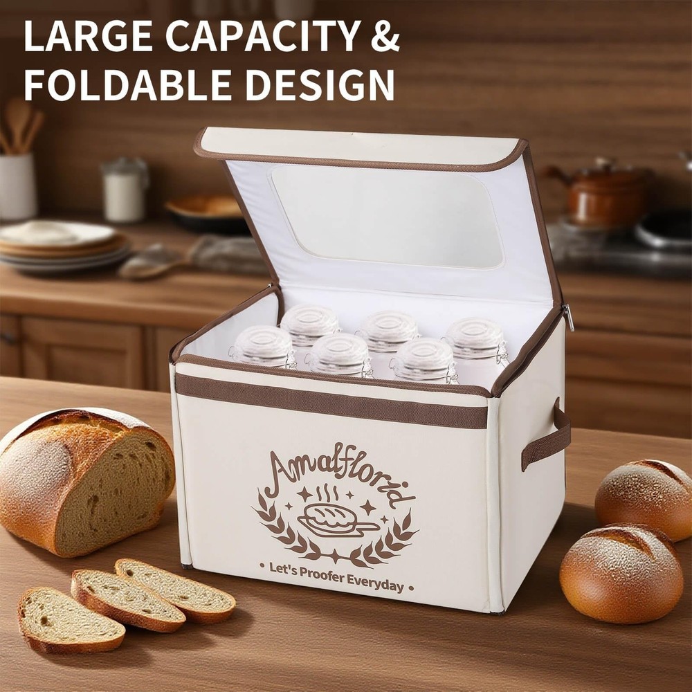 Folding Bread Proofing Box, Dough Proofer with 68-131℉ Temp Control & 99H