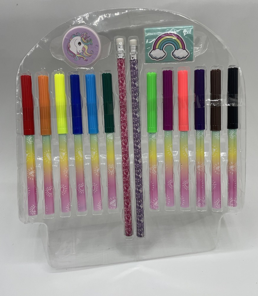 Unicorn Rolling Stationery Set (Only) Lavender Combo