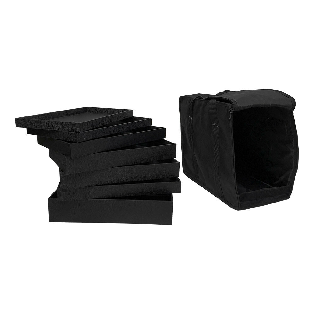 12 Pc 1" Tray in a Jewelry Travel Salesman Sample Display Carrying Case