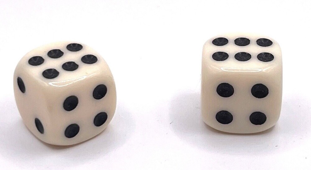 Backgammon Replacement Doubling Cube Dice Bakelite Chip Brown/Ivory/Cream 1.05"