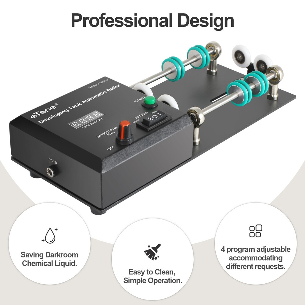 Automatic Darkroom Film Processor Machine with 3 Spirals Reel Developing Tank