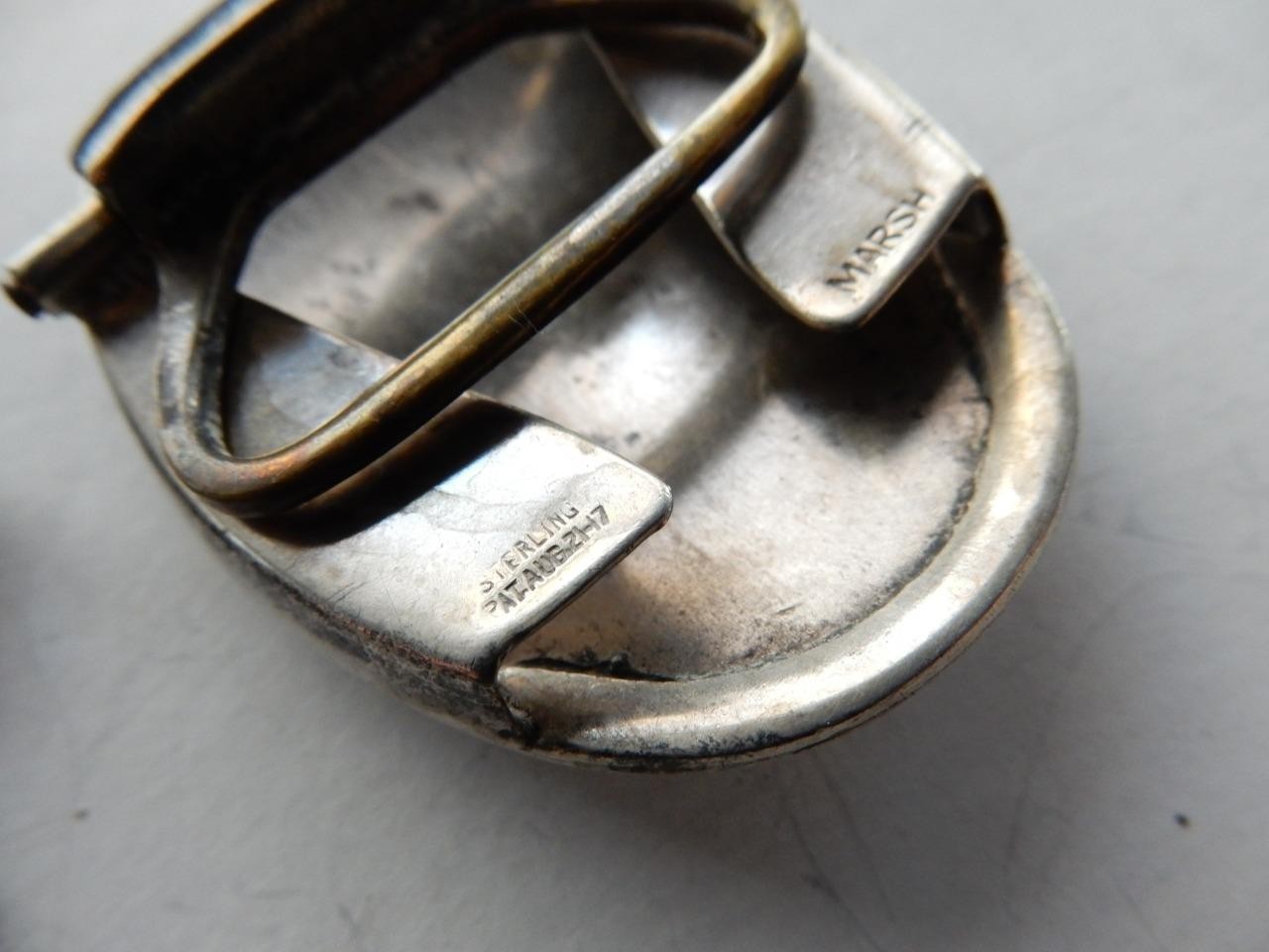 VINTAGE MARSH STERLING SILVER, BELT BUCKLE & WATCH FOB SET, F.G.A.