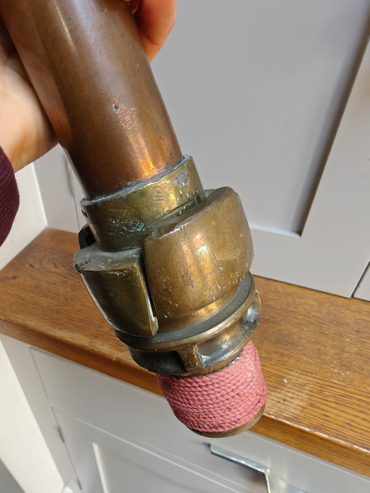 Vintage fire old brass copper bronze hose nozzle end