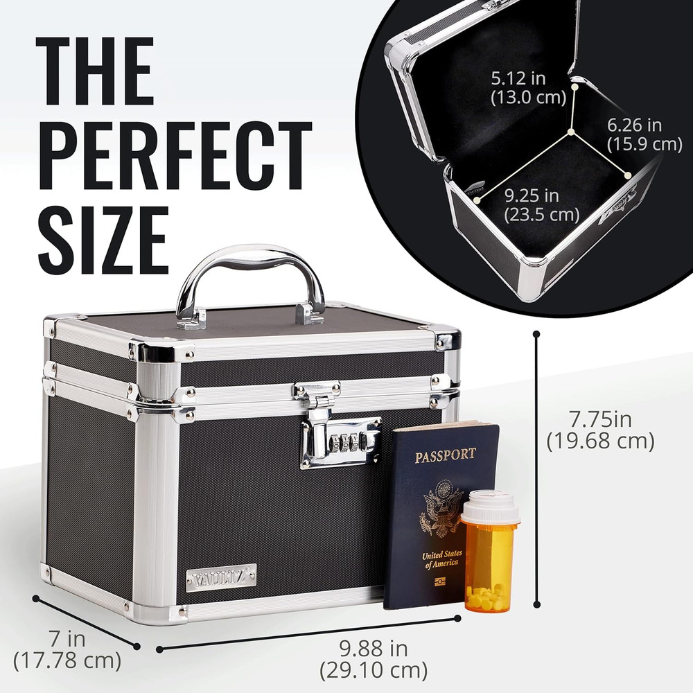 Secure Security Lock Boxes - Safe Combination Lock Box, Storage for Docu