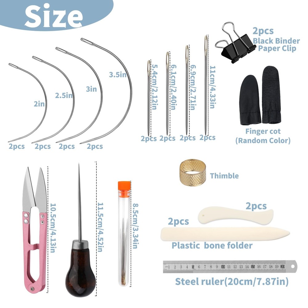 33 Pcs Book Binding Kits 4 Pcs Bone Folder Creaser Folding Tool Book Binding ...