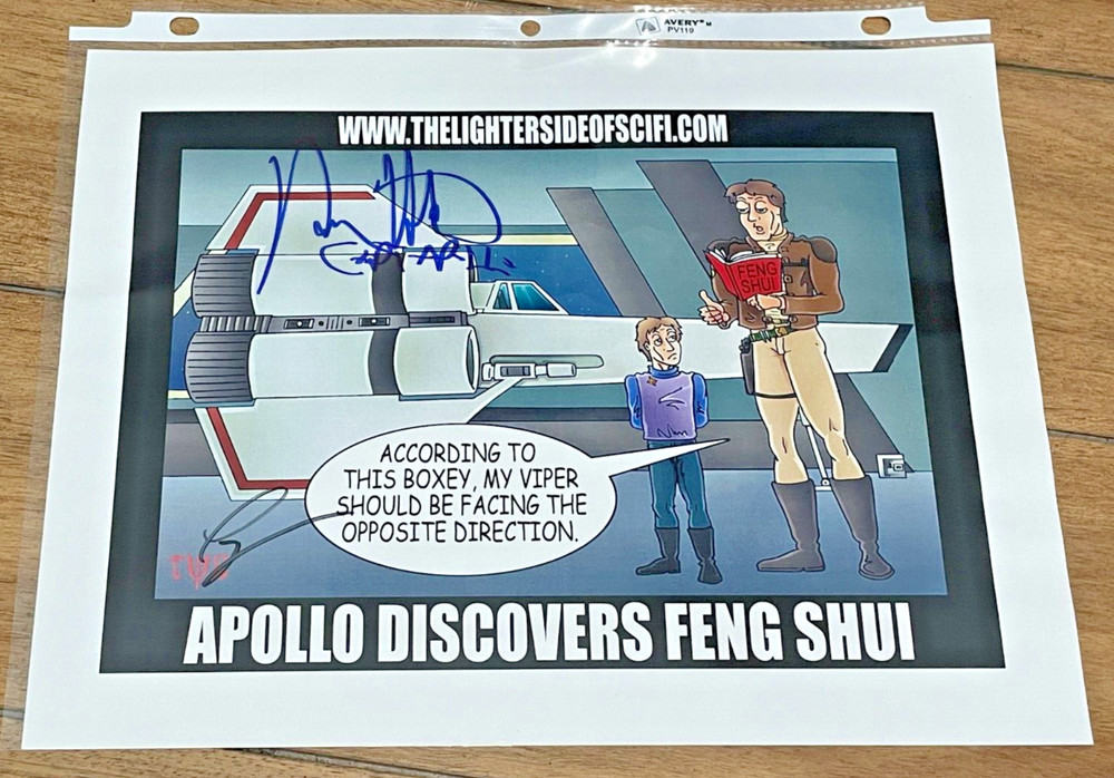 RARE! SIGNED Tye Bourdony Richard Hatch Battlestar Galactica Comic Frame