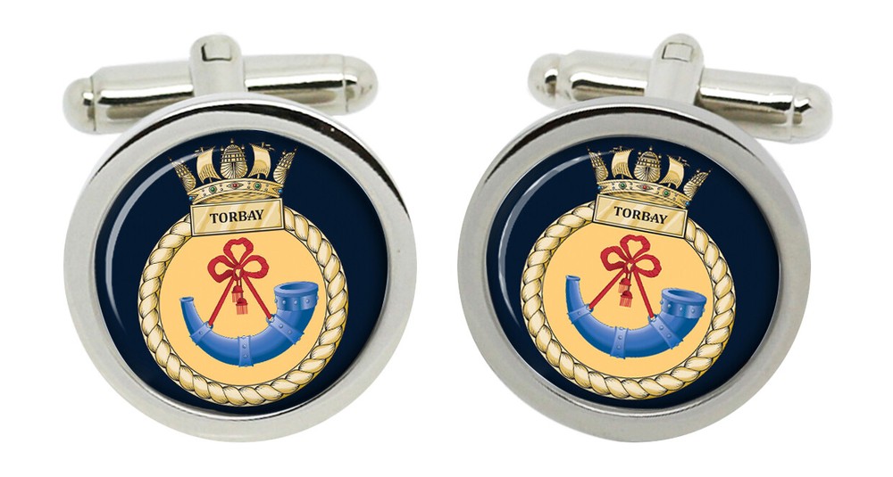 HMS Torbay, Royal Navy Cufflinks in Box