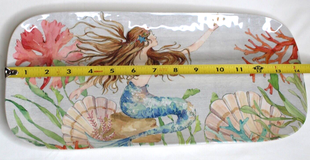 Mermaid Melamine Serving Tray, Dishwasher Safe