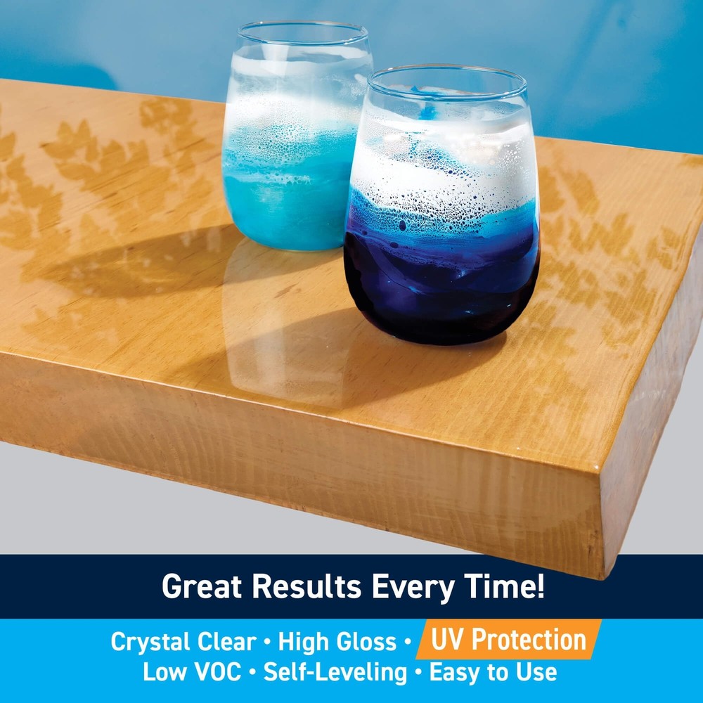 TotalBoat Table Top Epoxy Resin Kit - 2 Gallon Crystal Clear Epoxy with High