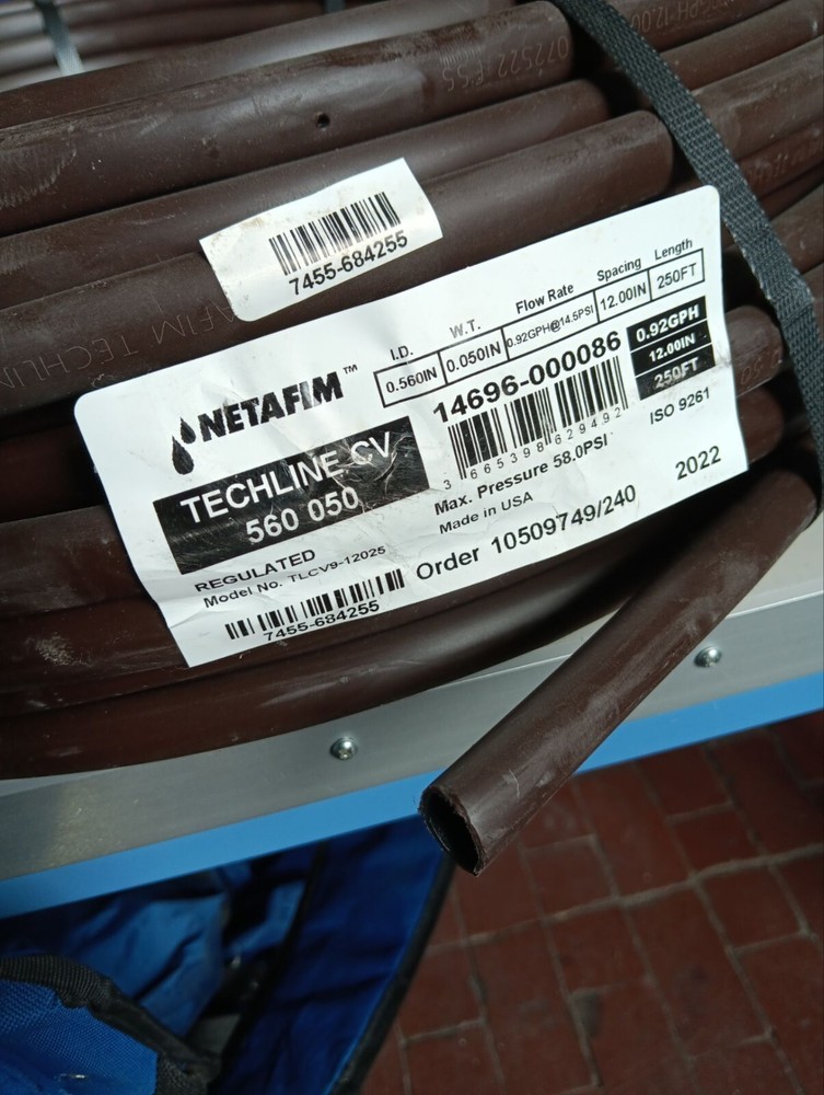 NETAFIM Tech Line CV Drip Irrigation Line, 12" Spacing, 250ft
