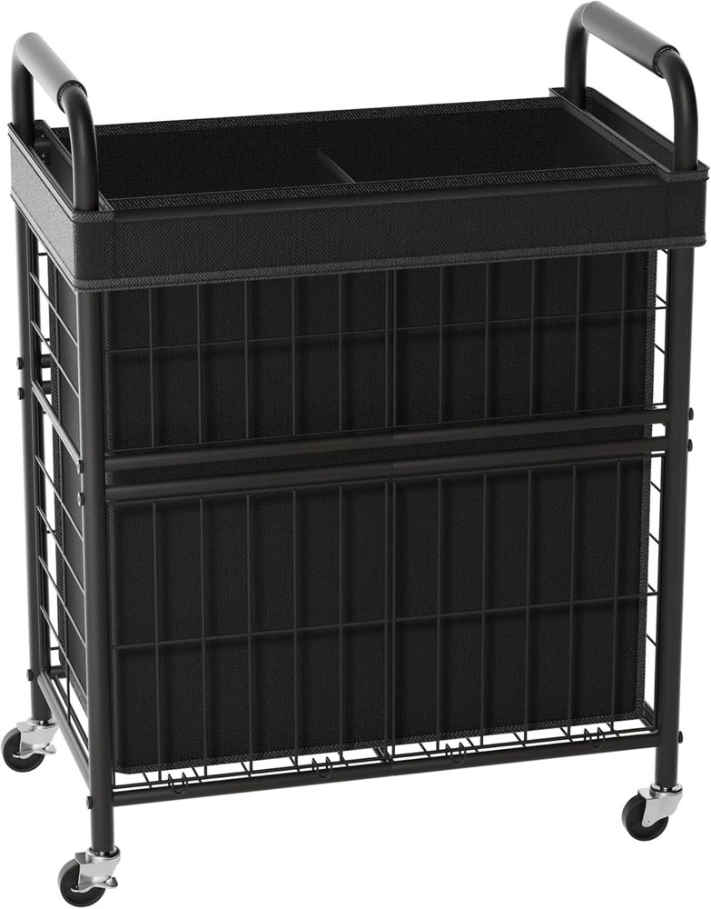 Laundry Hamper 3 Section 145L Rolling Laundry Sorter Basket W/ Wheels