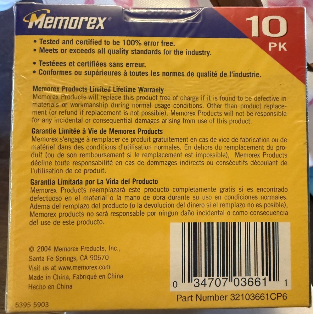 NEW SEALED Memorex Black 3.5" PC Computer Floppy Diskettes HD 10-PACK!