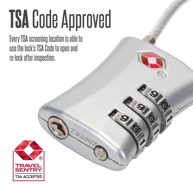 TSA Approved 3-Dial Combination Cable Luggage Lock Secure Travel Accessory New